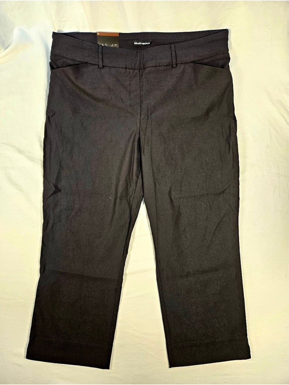 NWT Size 18 Hilary Radley Black Cropped Pull-On Pants, Comfortable